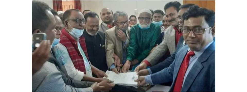 ত্রিশালে আওয়ামী লীগ প্রার্থী নবী নেওয়াজ সরকারের মনোনয়নপত্র দাখিল