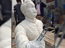 শেখ মুজিবুর রহমানের নির্মাণাধীন ভাস্কর্য ভাঙচুর করেছে দুর্বৃত্তরা,আটক দুই।