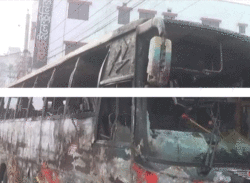 বাসে আগুন লেগে চালক নিহত: ভৈরবে