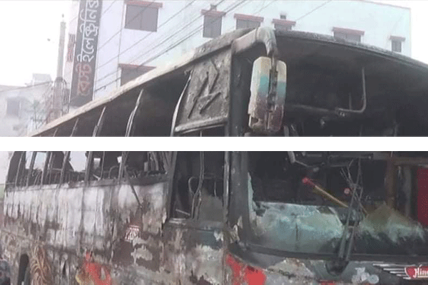 বাসে আগুন লেগে চালক নিহত: ভৈরবে