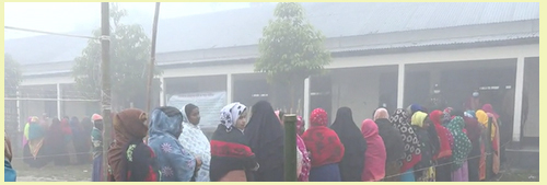 ভোটারদের উপস্থিতি বাড়ছে বেলা বাড়ার সাথে সাথে।