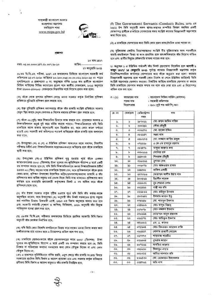 ৩৮তম বিসিএসের গেজেট প্রকাশ