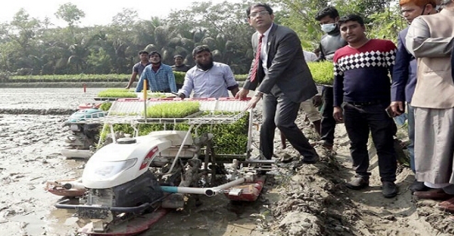 লক্ষ্মীপুরে সমলয়ে চাষাবাদ কর্মসূচির উদ্বোধন