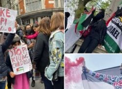 ফিলিস্তিনে বর্বরোচিত লন্ডনে ইসরাইলি দূতাবাস ঘেরাও