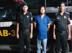 রাজধানীর হাতিরঝিল থেকে ১৪ বছর কারাদণ্ডপ্রাপ্ত পলাতক আসামি মো. শিপন হাওলাদারকে র‍্যাবের যৌথ অভিযানে গ্রেফতার।