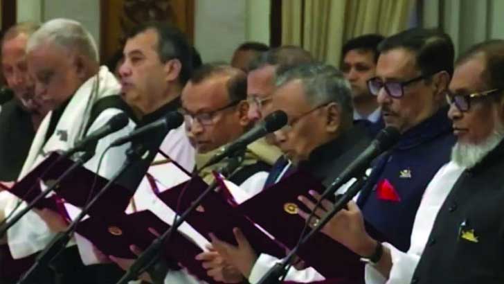 শপথ নিলেন শেখ হাসিনা ও মন্ত্রিসভার সদস্যরা
