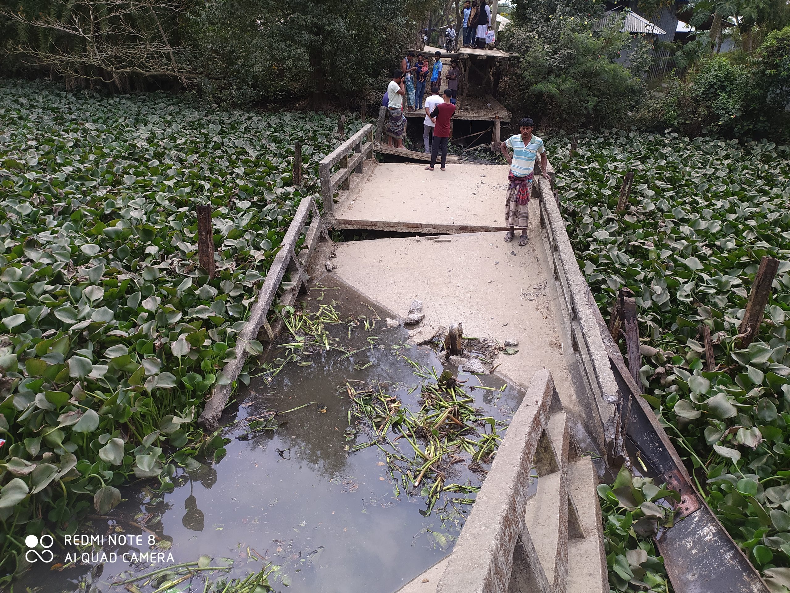 কলাপাড়ায় ব্রিজ ভেঙে খালে, ভোগান্তিতে পর্যটক সহ ৫ গ্রামের মানুষ।