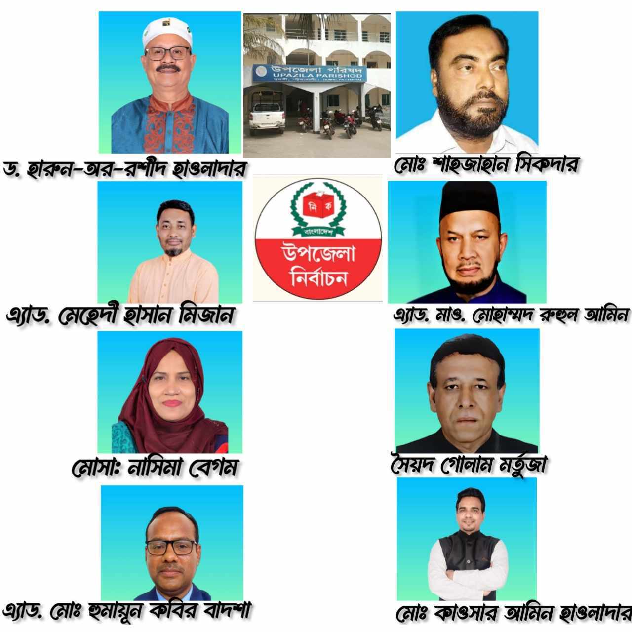 পটুয়াখালীর দুমকী উপজেলা পরিষদ নির্বাচনে চেয়ারম্যান প্রার্থী প্রত্যাশী যাঁরা।