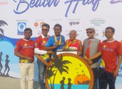 কুয়াকাটা সৈকতে বীচ হাফ ম্যারাথন অনুষ্ঠিত।।