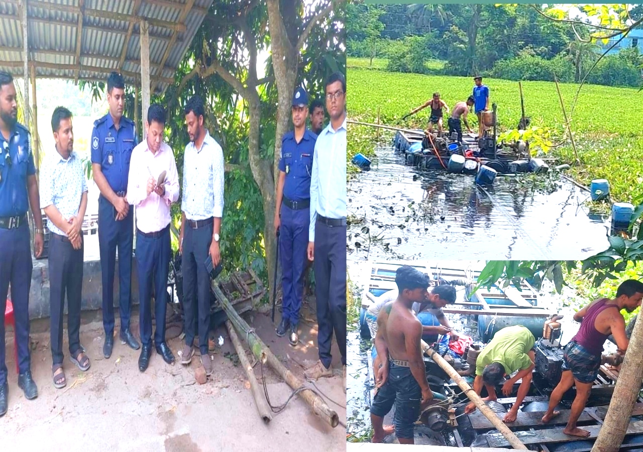 ডাকাতিয়া নদী থেকে অবৈধভাবে বালি উওোলনের দায় ১ জনকে ১ লক্ষ টাকা জরিমানা