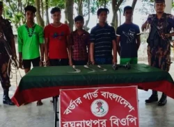 সীমান্তে অস্ত্রসহ ৫ ভারতীয় অনুপ্রবেশকারী আটক