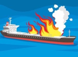 বঙ্গোপসাগরে নোঙর করে রাখা এলপিজি বহনকারী জাহাজে আগুন