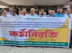 লক্ষ্মীপুরে বিচার বিভাগীয় কর্মচারীদের দুই ঘণ্টার কর্মবিরতি