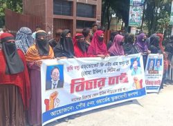 আওয়ামীপন্থী আইনজীবীর বিরুদ্ধে ভূমিদস্যুতার অভিযোগ, বিচারের দাবিতে মানববন্ধন