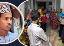 পটুয়াখালী সদর হাসপাতাল ট্রলিও দিলো না, চাদরে মুড়িয়ে মরদেহ নিল পরিবার।