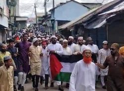 হামাস-ইসরায়েল যুদ্ধবিরতি চুক্তিকে স্বাগত জানিয়ে কলাপাড়ায় শান্তি সমাবেশ।।