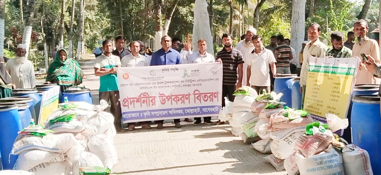 মোল্লাহাটে কৃষি উপকরণ বিতরণ 